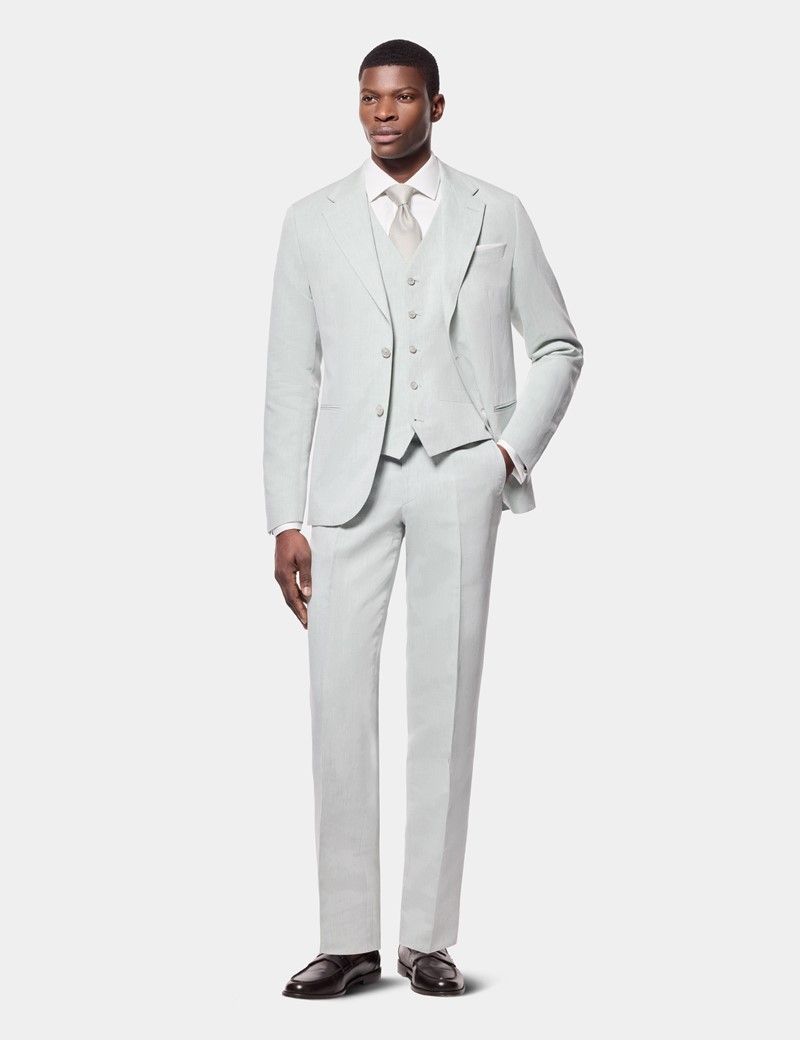 Tailored Fit Light Green 1913 Suit Waistcoat thumbnail 5