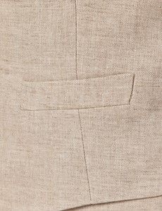 Natural Linen Herringbone Tailored Italian Vest - 1913 Collection-preview2