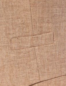 Beige Linen Herringbone Tailored Italian Vest – 1913 Collection-preview2