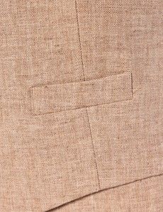 Tailored Fit Beige Herringbone 1913 Linen Waistcoat
