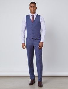 Men's Dark Blue Tailored Fit Italian Waistcoat – 1913 Collection-preview1