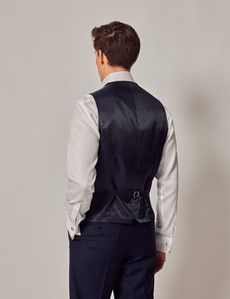 Dark Blue Twill Slim Vest-preview3