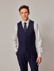 Dark Blue Twill Slim Vest-preview4