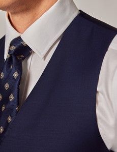 Dark Blue Twill Slim Vest-preview1