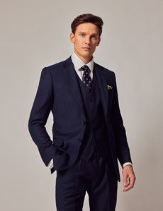 Dark Blue Twill Slim Vest-preview5