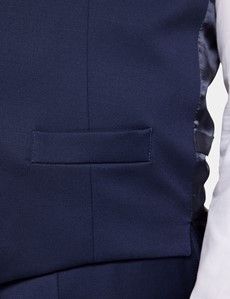 Slim Fit Dark Blue Twill Waistcoat