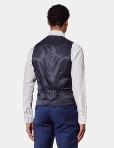Slim Fit Royal Blue Twill Waistcoat