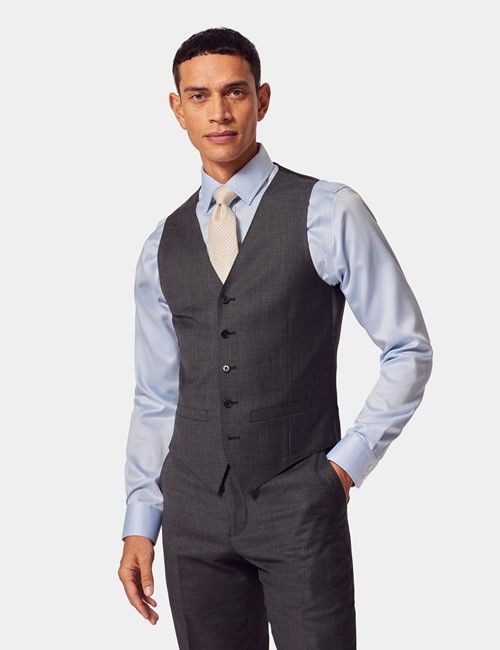 Charcoal Twill Vest 