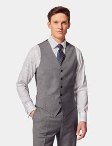 Mid Grey Twill Vest