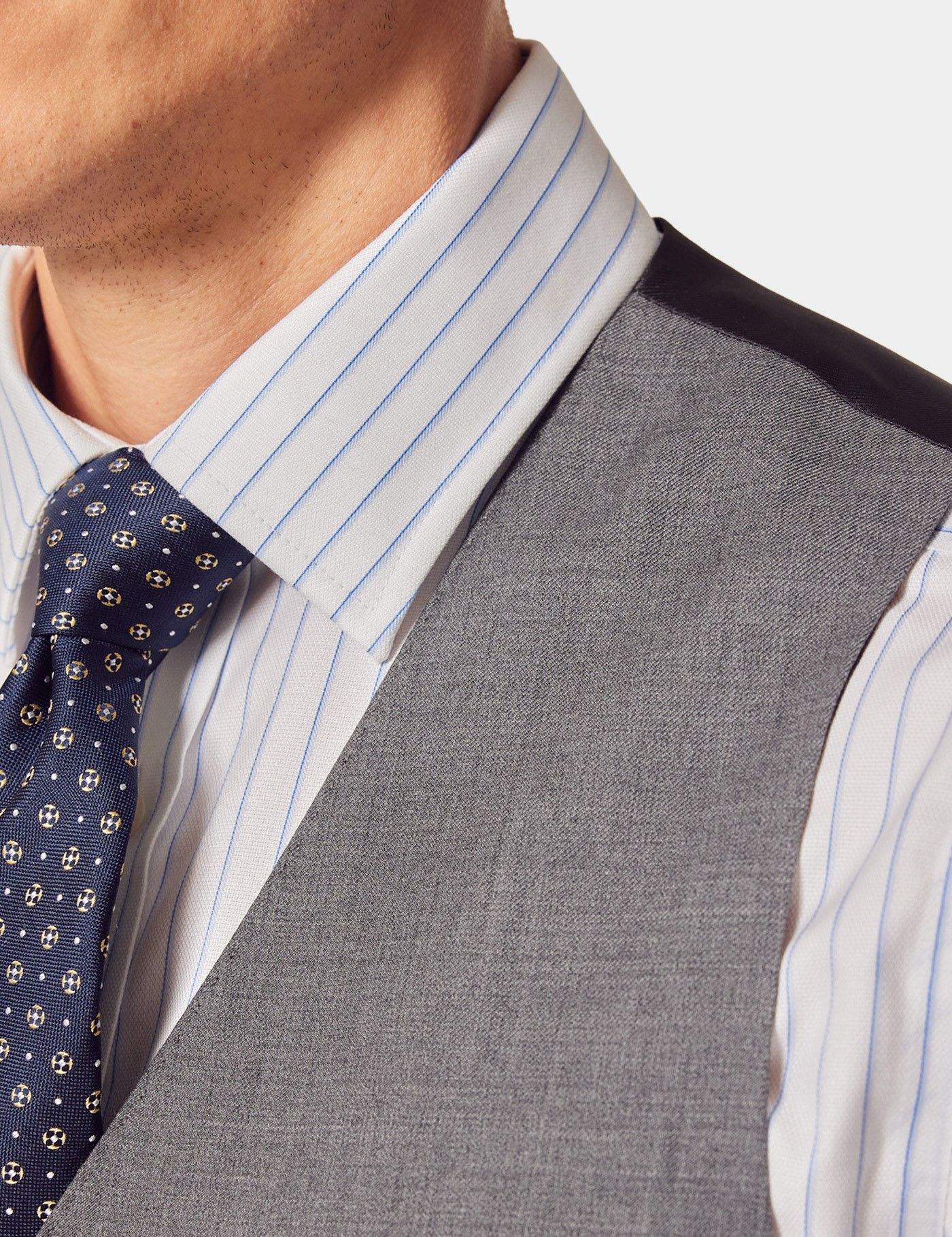 Slim Fit Mid Grey Twill Vest-preview