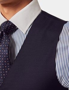 Slim Fit Navy Twill Vest-preview1