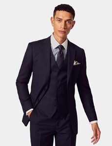Slim Fit Navy Twill Vest-preview4