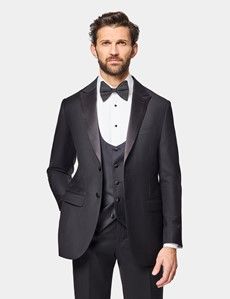 Slim Fit Black Dinner Waistcoat