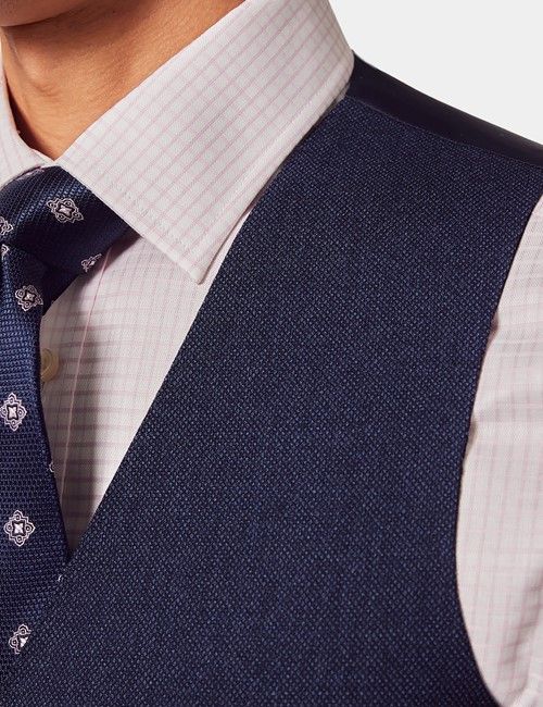 Dark Blue Birdseye Slim Waistcoat-preview