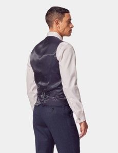 Dark Blue Birdseye Slim Waistcoat-preview3