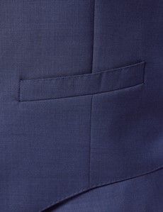 Mid Blue Sharkskin Slim Fit Vest-preview2