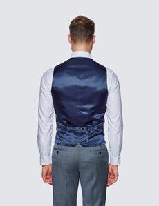 Slim Fit Light Blue Birdseye Vest-preview1