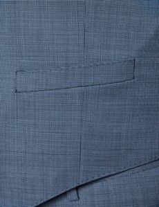 Slim Fit Light Blue Birdseye Vest-preview3