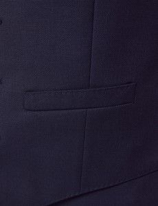 Navy Hopsack Slim Suit Vest-preview2