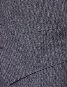 Men's Grey Birdseye Plain Slim Fit Waistcoat-preview3