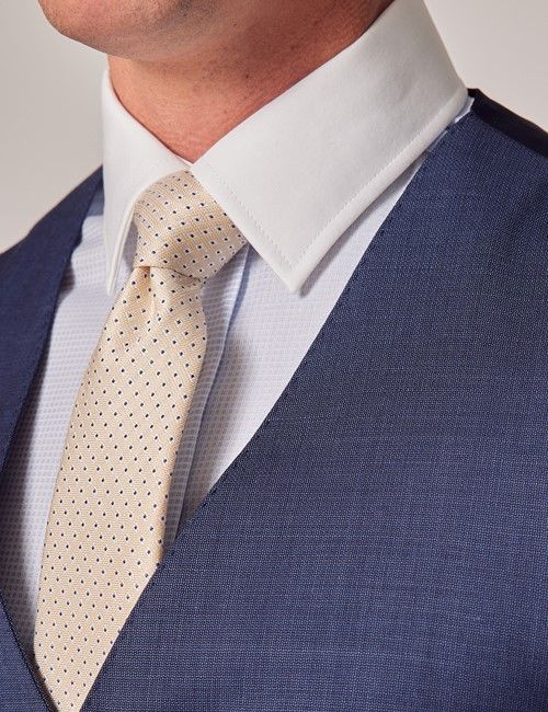 Mid Blue Plain Slim Suit Vest-preview