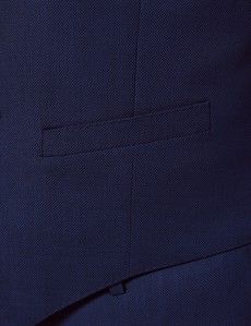 Royal Blue Birdseye Plain Slim Vest-preview2