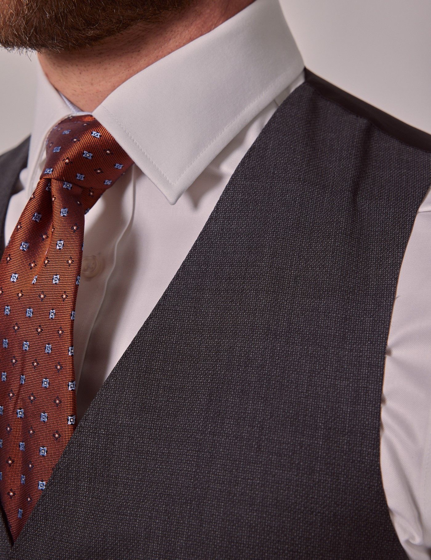 Slim Fit Dark Grey Crepe Vest-preview