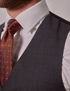 Dark Grey Crepe Slim Waistcoat-preview1