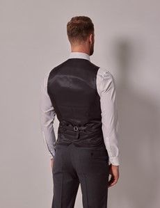 Dark Grey Crepe Slim Waistcoat-preview3