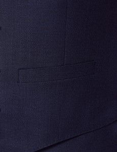 Men's Blue Semi Plain Zigzag Slim Fit Vest Men's Blue Semi Plain Zigzag Slim Fit Vest