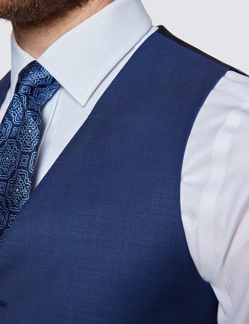 Men's Royal Blue Slim Fit Waistcoat-preview
