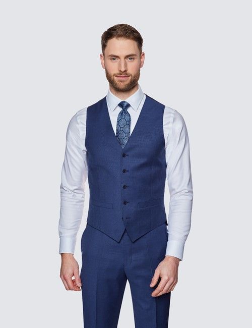 Men's Royal Blue Slim Fit Waistcoat