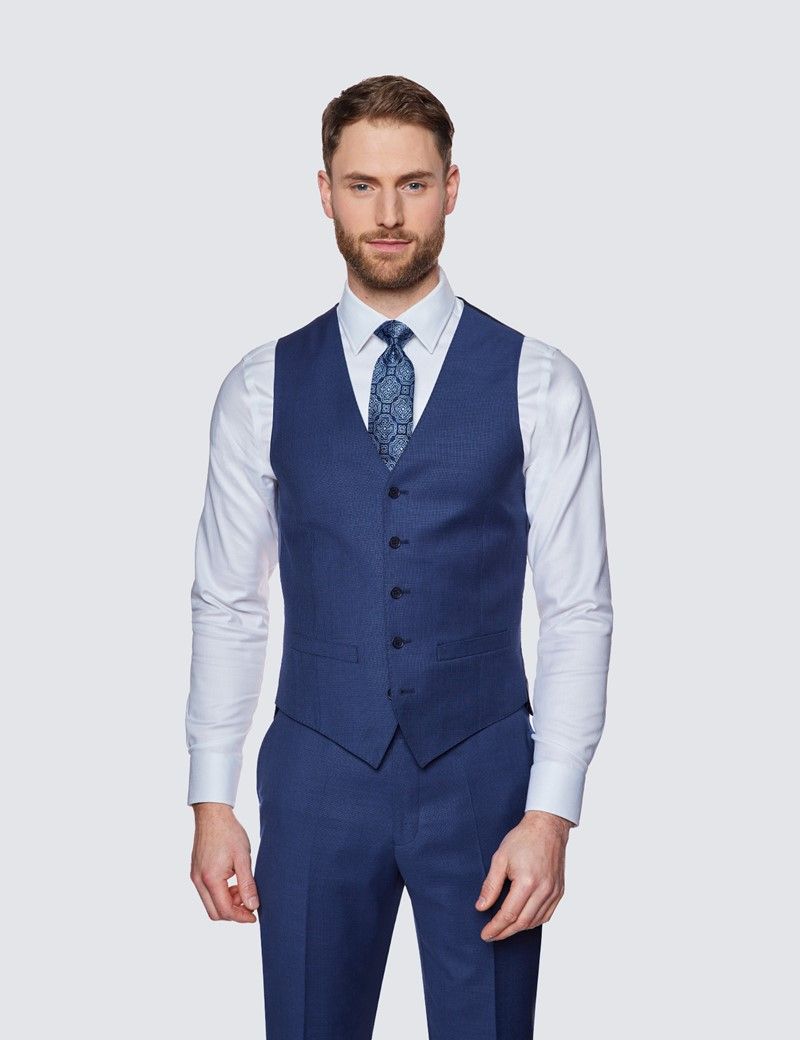 Mens blue waistcoats hotsell