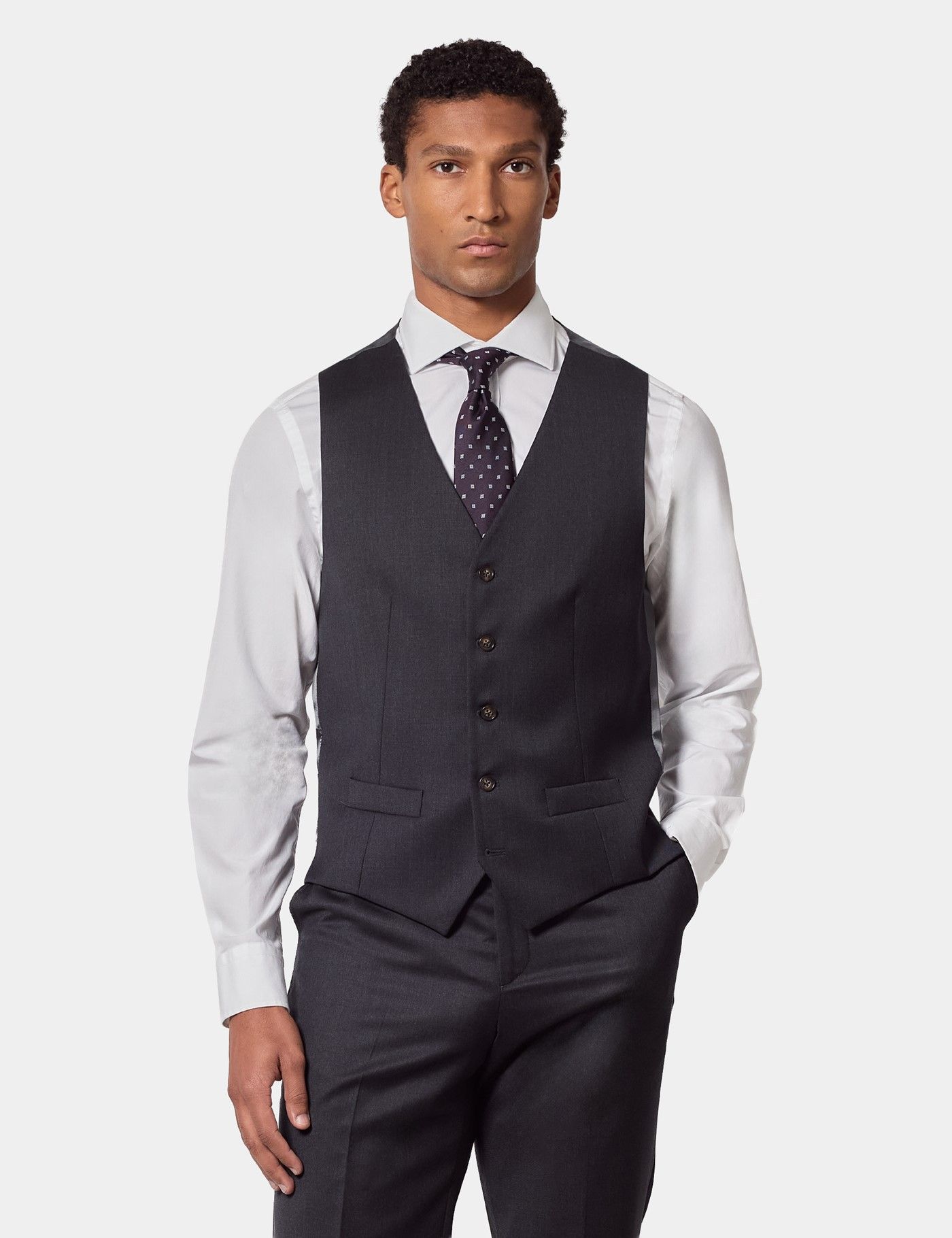 mens casual dress vest Menseventwear Casual Men's Suit Vest Regular Fit Plaid Tweed Waistcoat Navy / S