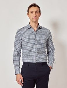 Blue & Navy Plaid Flannel Shirt-preview2