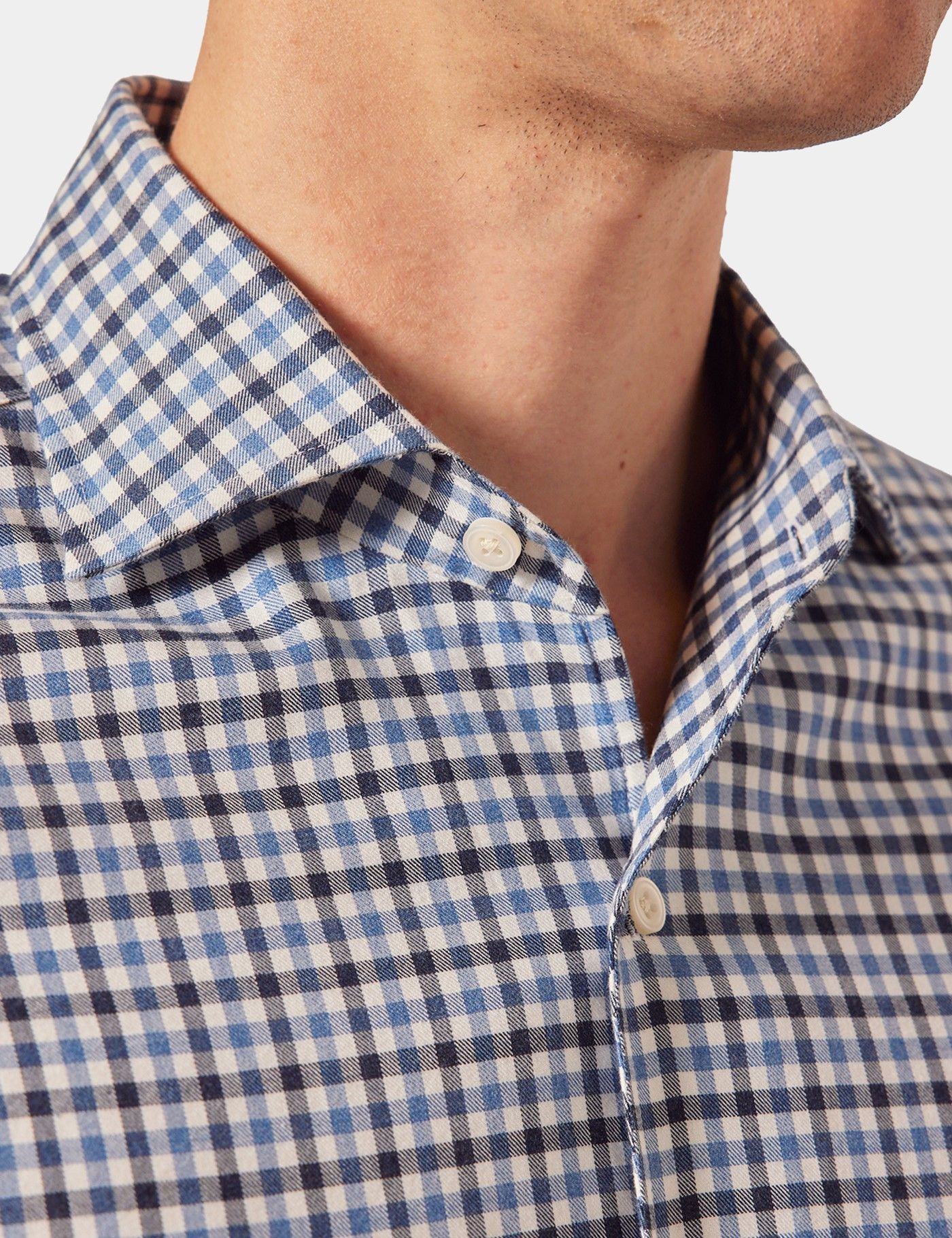 Slim Fit Blue & Navy Plaid Shirt-preview