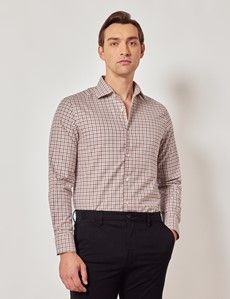 Grey & Burgundy Plaid Flannel Shirt-preview2