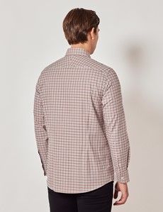 Grey & Burgundy Plaid Flannel Shirt-preview3