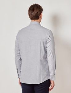 Light Blue & White Puppytooth Plaid Flannel Shirt-preview3