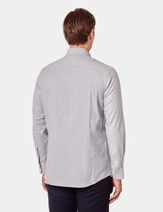 Slim Fit Light Blue & White Puppytooth Check Shirt