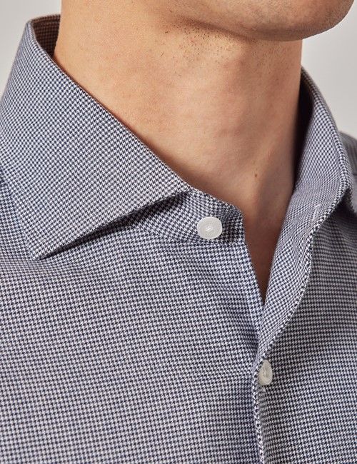 Navy & White Puppytooth Flannel Shirt-preview