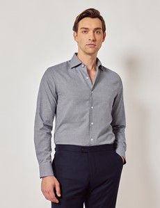 Navy & White Puppytooth Flannel Shirt-preview2