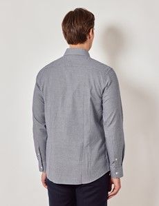 Navy & White Puppytooth Flannel Shirt-preview3