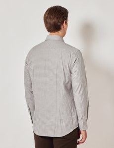 Grey & White Gingham Plaid Flannel Shirt-preview3