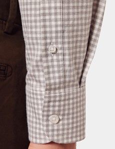 Slim Fit Grey & White Gingham Check Shirt-preview3