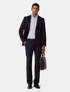 Slim Fit Light Blue & White Puppytooth Shirt