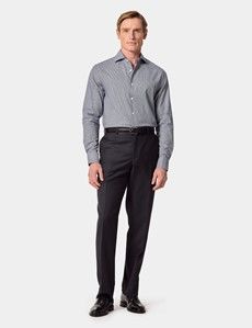 Slim Fit Navy & White Puppytooth Shirt