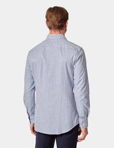 Slim Fit Blue & White Gingham Check Shirt