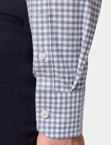 Slim Fit Blue & White Gingham Check Shirt