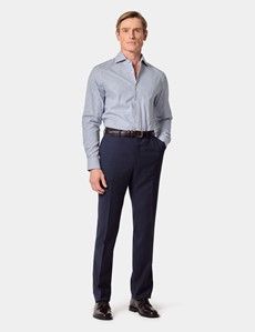 Slim Fit Blue & White Gingham Check Shirt